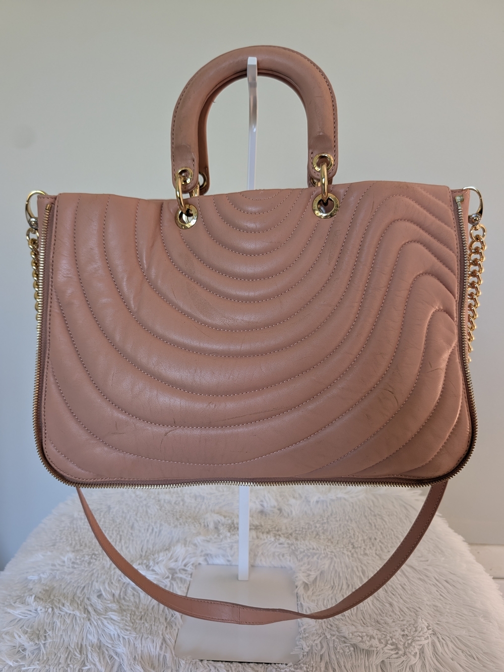 Henri Bendel No. 7 Pink Lambskin Quilted Tote - Picture 6 of 16